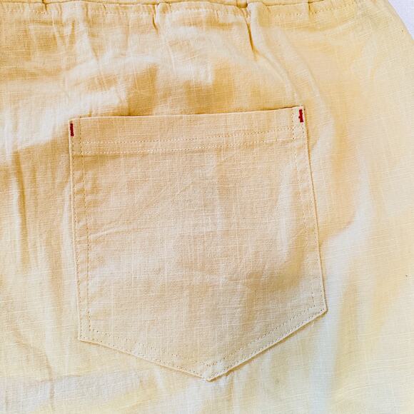 Nitagut Linen‎ Blend Shorts Womens sz 3XL Yellow Stretch Drawstring Airy NWT - Picture 10 of 10